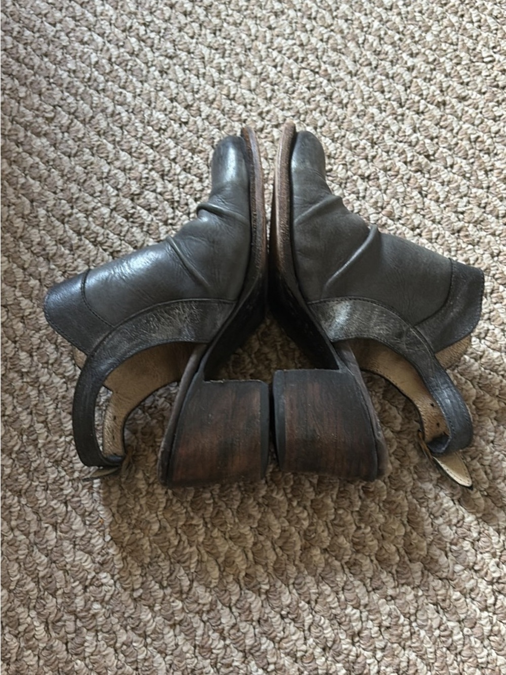 Freebird by Steven Leo Black Leather Slingback Heeled Boots